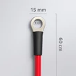 Kép 2/2 - Qoltec Akkumulátor kábel csatlakozó kivezetésekkel | Kábel szemescsatlakozóval | 60 cm | Piros