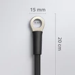Obraz 2/2 - Qoltec Batériový kábel s konektorovými svorkami | Kábel s očkom | 20 cm | Čierna