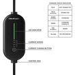 Kép 7/10 - Qoltec Mobil EV Elektromos Autó Töltő 2 az 1-ben Type 2 Állítással | 3,5kW | 230V | LCD | LED | 5m
