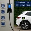 Obraz 2/11 - Qoltec Mobilná nabíjačka pre elektrické vozidlá s 2-v-1 nastavením typu 2 | 11kW | 400V | Wi-fi | TUYA | SMART LIFE | LCD | Prenosná | 5m
