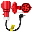 Kép 1/6 - Qoltec tápegység, adapter | CEE 32A 5P 400V aljzat SCHUKO 230V-ra | max 16A | 3,5 kW