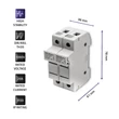Imagine 4/7 - Suport siguranță DC Qoltec cu siguranță | 2P | 1000V | 20A | 10×38 mm | Solar