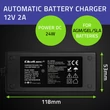 Kép 5/6 - Qoltec Automatikus töltő AGM GEL STD akkumulátorokhoz | 12V töltő | 2A | 24W | LED | 1,8m kábel