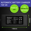 Kép 4/5 - Qoltec Automatikus töltő AGM GEL STD akkumulátorokhoz | 12V töltő | 4A | 48W | LED | 1,8 m kábel