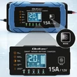 Obraz 4/9 - Qoltec Inteligentná mikroprocesorová nabíjačka 12V 15A | Usmerňovač s funkciou opravy | AGM GEL LiFePO4 | 9-stupňové nabíjanie