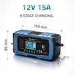 Obraz 9/9 - Qoltec Inteligentná mikroprocesorová nabíjačka 12V 15A | Usmerňovač s funkciou opravy | AGM GEL LiFePO4 | 9-stupňové nabíjanie
