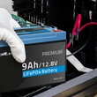 Obraz 3/9 - Batéria Qoltec LiFePO4 | 12V | 9 Ah | 1 kg | 115,2 Wh | BMS