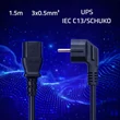 Kép 2/5 - Qoltec Tápkábel | SCHUKO CEE 7/7 (E/F) szögletes dugó | IEC C13 | 3x0.50mm² | Tiszta réz Cu | 1.5m