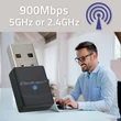 Obraz 2/7 - Qoltec Bezdrôtový Ultra Vysokorýchlostný Mini Adaptér WiFi 6 | Štandard AX | Bluetooth 5.4 | USB | 900Mbps