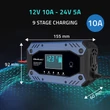 Kép 7/8 - Qoltec Intelligens töltő STD AGM GEL LiFePO4 akkumulátorhoz javítási funkcióval |12-24V |10A | LCD | 9 mód
