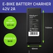 Kép 6/9 - Qoltec Elektromos Kerékpár Töltő 36V | 42V | 2A | GX12-3Pin + Tápkábel
