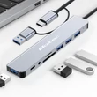 Obraz 2/7 - Qoltec Hub Adaptér 8v1 USB-C/USB | USB-C | 4xUSB | SD/TF karta | JACK 3,5mm TRRS