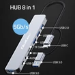 Obraz 3/7 - Qoltec Hub Adaptér 8v1 USB-C/USB | USB-C | 4xUSB | SD/TF karta | JACK 3,5mm TRRS