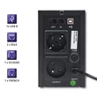 Obraz 5/6 - Interaktívny neprerušiteľný zdroj napájania Qoltec UPS| Monolit | 800VA | 480W | LCD | USB