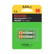 Obraz 1/3 - Kodak nabíjateľná batéria, akumulátor Mikro 1000mAh Ni-Mh AAA B2
