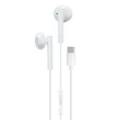 Kép 1/7 - WK Design USB Type C csatlakozóval rendelkező vezetékes fülhallgató, távirányítóval, fehér (YA01)