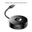 Kép 6/6 - Baseus Multi HUB Round Box USB 3.0 to 1x USB3.0 + 3x USB2.0 Fekete (CAHUB-F01)