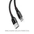 Kép 3/6 - Baseus Lightning USB intelligens LED visszajelzős gyorstöltésre képes iPhone Adat- és töltőkábel 2.4A 1m Fekete (CALCD-01)