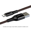 Kép 6/6 - Baseus Lightning USB intelligens LED visszajelzős gyorstöltésre képes iPhone Adat- és töltőkábel 2.4A 1m Fekete (CALCD-01)