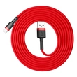 Kép 2/2 - Baseus Lightning Cafule iPhone Adat- és töltőkábel 1.5A 2m Piros + Piros (CALKLF-C09)