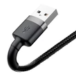 Obraz 5/6 - Baseus Lightning Cafule iPhone dátový a nabíjací kábel 1,5A 2m sivý čierny (CALKLF-CG1)