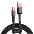 Obraz 1/6 - Cablul de date și încărcare Micro USB Cafule Baseus 1.5A 2m Roșu + Negru (CAMKLF-C91)