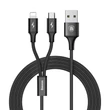 Obraz 2/2 - Kábel Baseus 2 v 1 Micro USB a Lightning 3A 1,2 m - čierny (CAML-SU01)