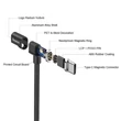 Obraz 3/4 - Baseus Magnetický magnetický kábel USB C typu C pre MacBook 4,3 A 1,5 m čierny (CATBL-01)