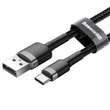 Kép 2/6 - Baseus Type-C USB C Cafule Adat- és töltőkábel 3A 1m Szürke + Fekete (CATKLF-BG1)
