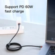 Kép 6/6 - Baseus Type-C USB C to USB C Cafule PD2.0 60W Adat- és töltőkábel 20V 3A 1m Piros + Fekete (CATKLF-G91)