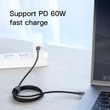 Kép 5/6 - Baseus Type-C USB C to USB C Cafule PD2.0 60W Adat- és töltőkábel 20V 3A 1m Szürke + Fekete (CATKLF-GG1)