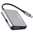 Kép 4/6 - Baseus Enjoyment series USB-C to USB 3.0 + VGA adapter HUB Szürke (CATSX-E0G)