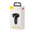 Kép 5/6 - Baseus T-Typed Bluetooth FM Transmitter + Autós 2xUSB töltő LED képernyővel Fekete (CCTM-01)