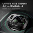Kép 2/6 - Baseus T-Typed Bluetooth FM Transmitter + Autós 2xUSB töltő LED képernyővel Fekete (CCTM-01)