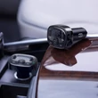 Kép 3/6 - Baseus T-Typed Bluetooth FM Transmitter + Autós 2xUSB töltő LED képernyővel Fekete (CCTM-01)
