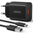 Picture 1/7 -Choetech Q5003 18W QC 3.0 Fast Charger Wall Charger Adapter + USB-C cable