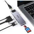 Kép 1/9 - Choetech dokkolóállomás Apple MacBook Pro adapterhez HUB USB Type C 7in2 100W PD szürke (HUB-M24)