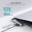 Kép 6/9 - Choetech dokkolóállomás Apple MacBook Pro adapterhez HUB USB Type C 7in2 100W PD szürke (HUB-M24)