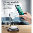 Kép 6/6 - CHOETECH T575-S 2 in 1 MagSafe állványos vezeték nélküli gyorstöltő 15W iPhpne 12 / Airpods kompatibilis (Szürke)