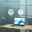 Obraz 3/6 - Choetech PD 100W vysokovýkonný sieťový nabíjací adaptér GaN Dual USB C pre MacBook