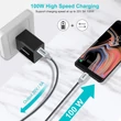 Kép 3/4 - Choetech XCC-1002-GY 100W USB Type C Fonott Strapabíró Gyorstöltésre képes Adat- és töltőkábel