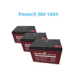 Imagine 1/4 - Pachet acumulator bicicletă PowerX 36V 6-DZF-14L 6-DZM-14 (3x12V-14Ah)