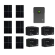 Kép 1/4 - Szigetüzemű napelemes MPPT rendszer csomag / szett 48V DC 3000W AGM 100Ah Akkumulátor 4db 6x405W napelem