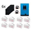 Kép 1/4 - Szigetüzemű napelemes MPPT rendszer csomag / szett 48V DC 5000W 5kW AGM 8db 110Ah Akkumulátor 6x405W napelem