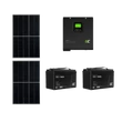 Kép 1/4 - Szigetüzemű napelemes MPPT rendszer csomag / szett 24V DC 3000W AGM 100Ah Akkumulátor 2db 2x405W napelem