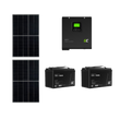 Kép 1/4 - Szigetüzemű napelemes MPPT rendszer csomag / szett 24V DC 3000W AGM 100Ah Akkumulátor 2db 2x405W napelem