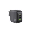 Kép 1/6 - Green Cell GaN PowerGaN gyorstöltő 2x USB-C PD + 1x QC 3.0 65W EU (fekete)