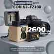 Imagine 4/6 - PATONA PROTECT Retro Dual Charger Box incl. 2x Baterii pentru Sony NP-FZ100