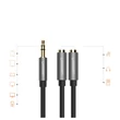 Obraz 2/6 - UgreenXXX 3,5 mm mini jack AUX distribučný kábel 20 cm - strieborný (10532)