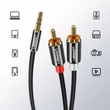 Kép 4/6 - Ugreen 3.5mm mini jack to 2RCA audio kábel 3m - Fekete (10590)